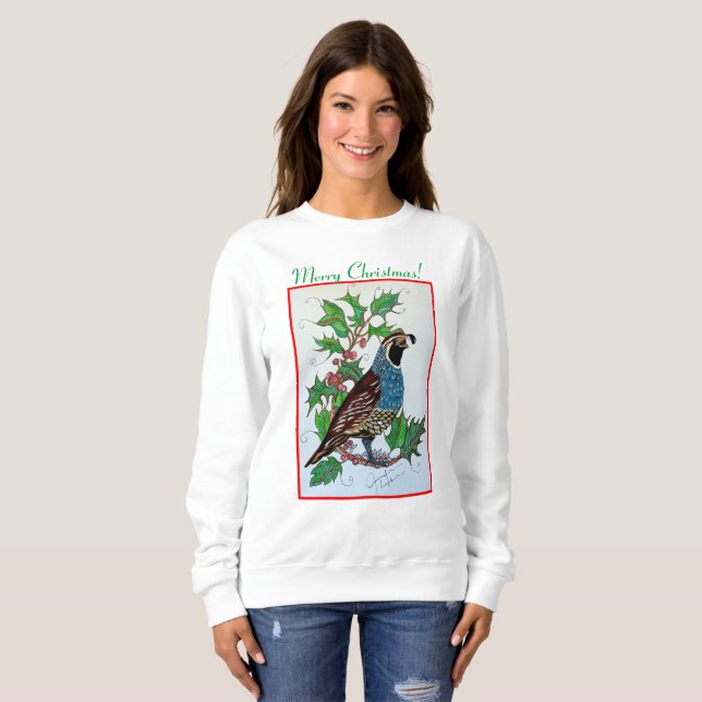 Quail in Holly 2 Shirt T Shirt (Hel framsida)