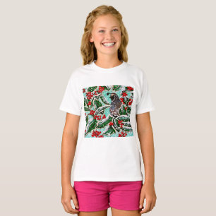Quail in Holly Magnet T Shirt