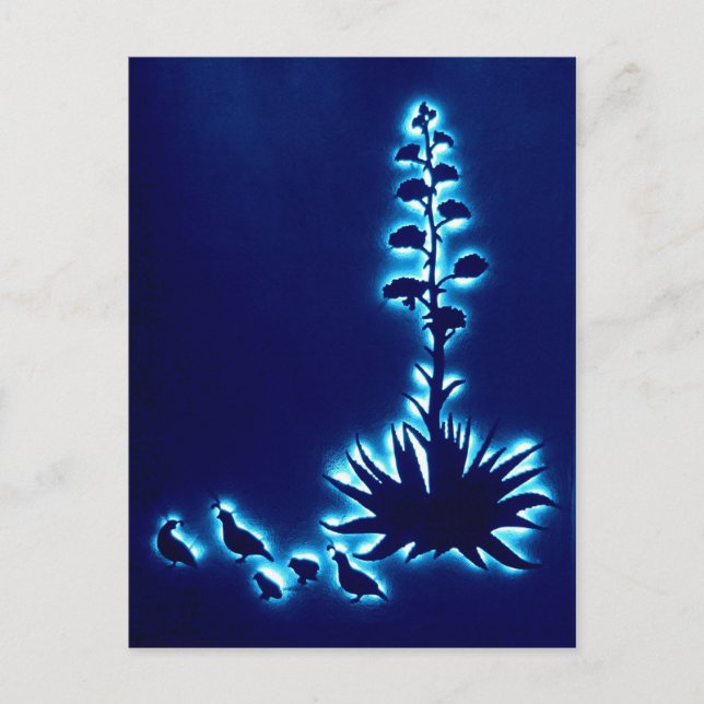 Quail och Agave Vykort (Framsida)