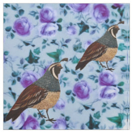 Quail på Chintz Fabric Tyg
