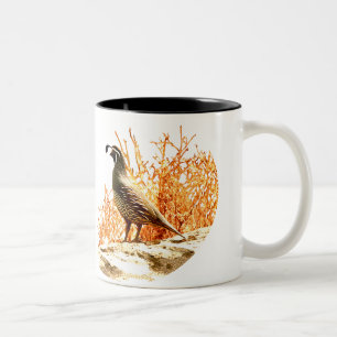 QUAIL PÅ STEN Två-Tonad MUGG