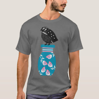 Quail sitting on a vase t shirt