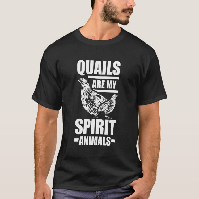 Quails är mina spritdjur Quail T Shirt (Framsida)