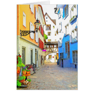 Quaint Austria Street Hälsningskort