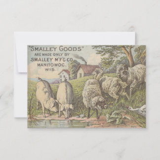 Quaint Farmhouse Animals Rustic Land Scene Tack Kort