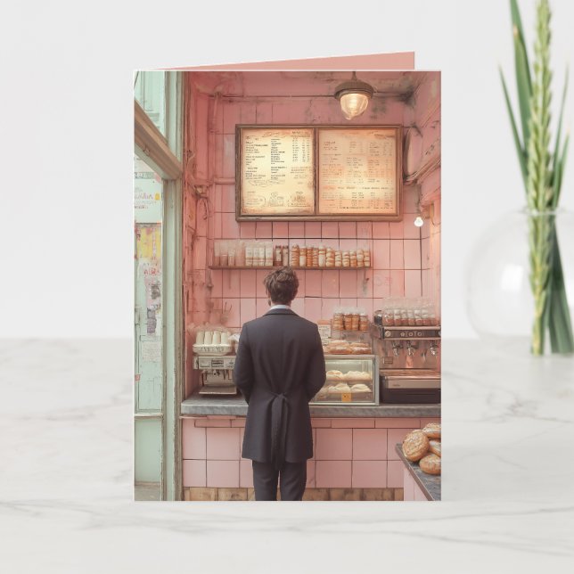 Quaint Fransk Bakery Insida Vintage Aesthetic Inbjudan (Framsida)