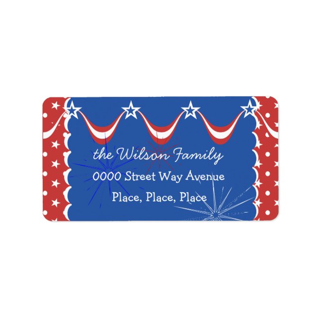 Quaint Independence day Adressetikett (Framsidan)