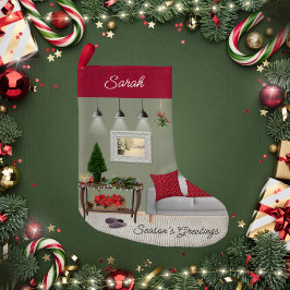 Quaint-julscenen Liten Julstrumpa