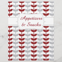 Quaint Maroon & Grått Vine Recipe Divider