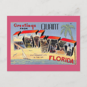 Quaint Nyckel Väster, Florida Retro Vintage Vykort