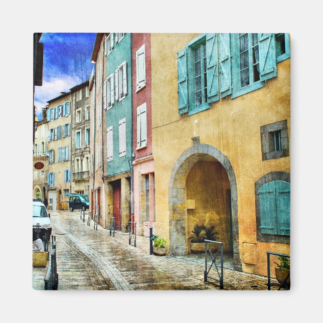 Quaint Old Cobblestone Street Magnet (Framsidan)