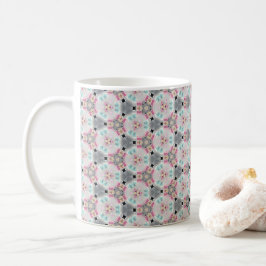 Quaint, Quiet, Retro Rosa Mönster Coffee Mugg