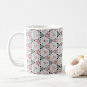 Quaint, Quiet, Retro Rosa Mönster Coffee Mugg