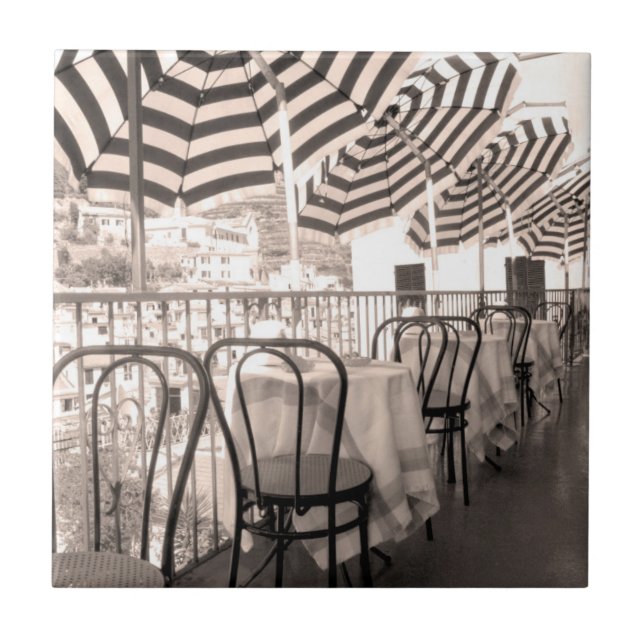 Quaint restaurangbalkong, Italien Kakelplatta (Framsidan)