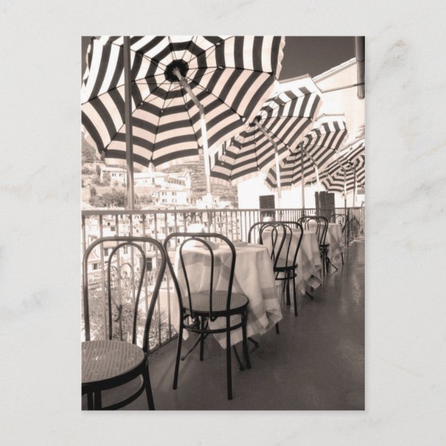 Quaint restaurangbalkony, Italien Vykort (Framsida)