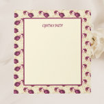 Quaint Romantic Burgundy Ro på Cream Anteckningsblock<br><div class="desc">Det här vackra anteckningsblocket för burgundisk vintage i ro personlig kan hjälpa dig att le medan du planerar eller skriver anteckningar. Oavsett om det är en Att göra-lista eller ett meddelande till din musiklärare är det en underbar ställe att fånga dina tankar. Det har en underbar upprepning mönster av ro...</div>