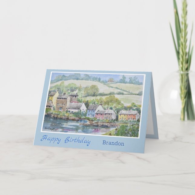 Quaint Seaside Town Personlig Birthday Card Tack Kort (Framsida)