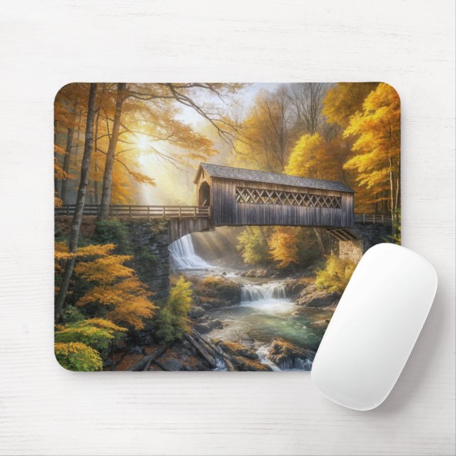 Quaint Wooden Covered Bridge Musmatta (Med mus)