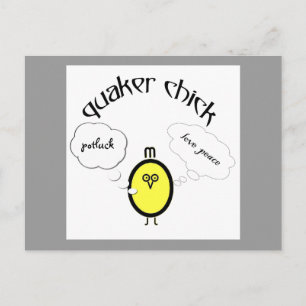 Quaker chick - kärlek fredspotluck (eller spelar i vykort