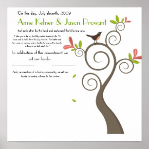 Quaker Giftermål-certifikat - hög - anpassad Poster