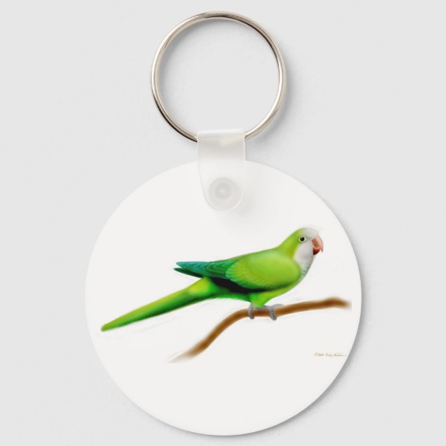 Quaker Munk Parakeet Keychain Nyckelring (Framsida)