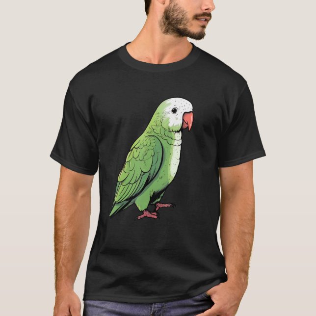 Quaker Parrot Grönt Bird Pet Owner T Shirt (Framsida)