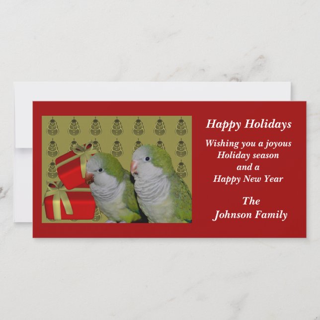 Quaker Parrots Animal jul-Helgdag Card Julkort (Framsida)