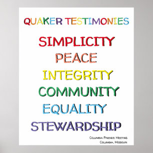 Quaker Testimonies Poster Anpassningsbar