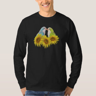 Quakerpapegoja Blå Grön Munkparakit Solros P T Shirt