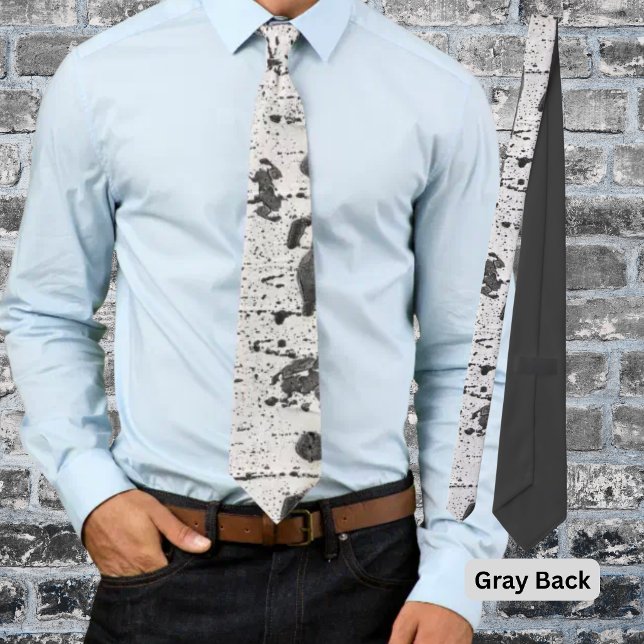 Quaking Aspen Tre Bark Fotografi Slips (Aspen tree bark photo polyester tie with dark gray back. )
