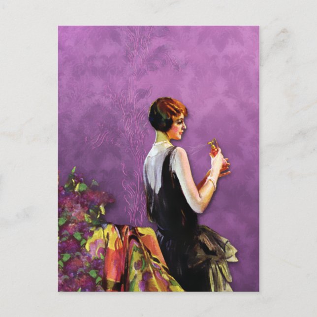 QUALIDA, 1920-talets MODE i PLUM och GULD Vykort (Framsida)