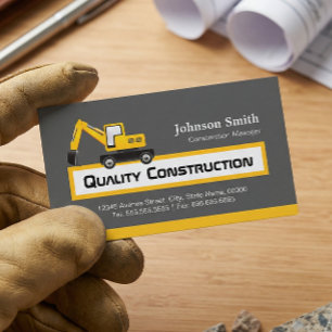 Quality Construction Company - Elegant Gult Visitkort