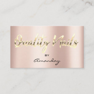 Quality Nagel Studio QR Code Logotyp Ro Guld Visitkort