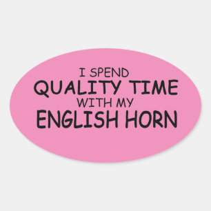 Quality Time English Horn Oval Sticker Ovalt Klistermärke