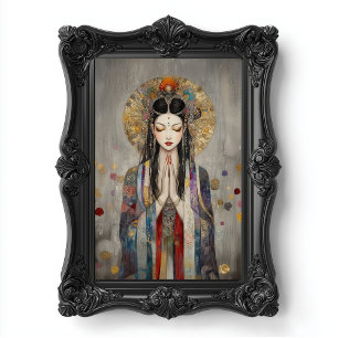 Quan Yin: Buddhistisk gudinna Art Nouveau-affisch Fototryck