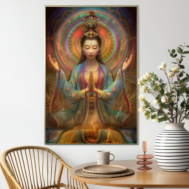 Quan Yin Colorful Psychedelic Goddess Art Poster (Skapare uppladdad)