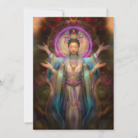 Quan Yin Färgrik Visionär Gudinna Konst