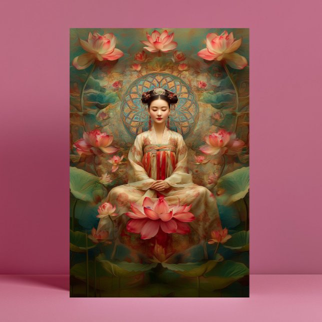 Quan Yin Goddess från Compassion High Frequency Ar Vykort (Skapare uppladdad)