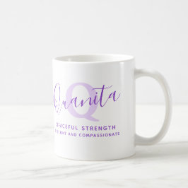 Quanita namn betydelse monogram Z lila Kaffemugg