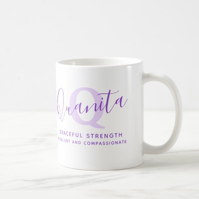 Quanita namn betydelse monogram Z lila Kaffemugg (Höger)
