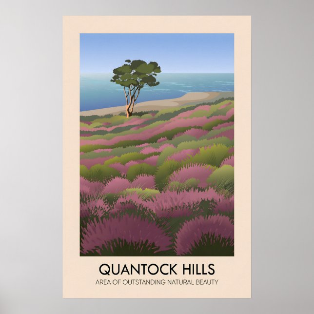 Quantock Hills AONB Resebilagaaffisch Poster (Framsidan)