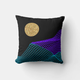Quantum Abstrakt Space Lila Blue Black Guld Kudde