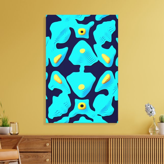 Quantum Blommönsterdesign  Canvastryck (Insitu (Vardagsrum))