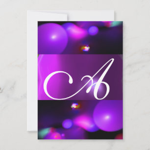 QUANTUM BUBBEL MONOGRAM lila rsvp Inbjudningar