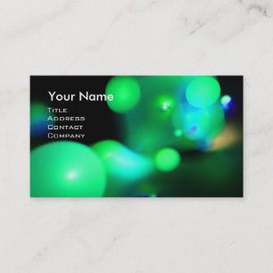 QUANTUM BUBBLES 2 MONOGRAM Vibrant Black grönt Visitkort
