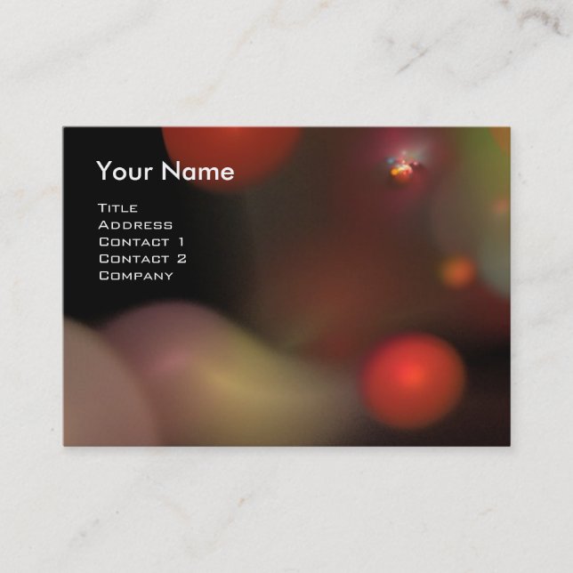 QUANTUM BUBBLES 2 MONOGRAM Vibrant Black Red Visitkort (Framsida)