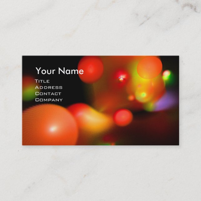 QUANTUM BUBBLES 2 MONOGRAM Vibrant Black Red Visitkort (Framsida)