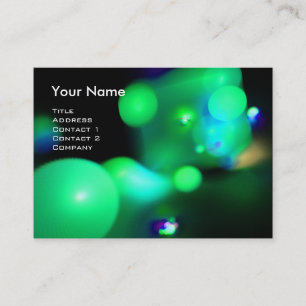 QUANTUM BUBBLES MONOGRAM Vibrant grönt Visitkort