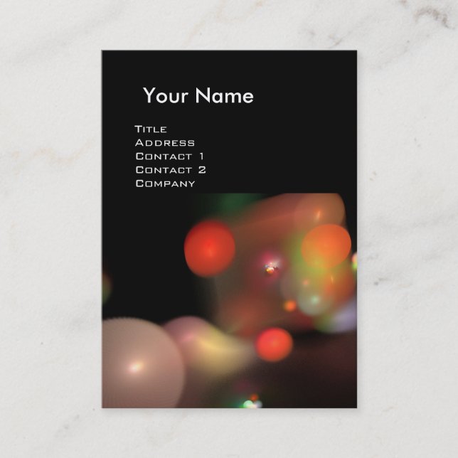 QUANTUM BUBBLES MONOGRAM Vibrant Red Visitkort (Framsida)