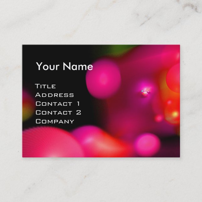 QUANTUM BUBBLES MONOGRAM Vibrant Red Visitkort (Framsida)